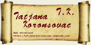Tatjana Koronsovac vizit kartica